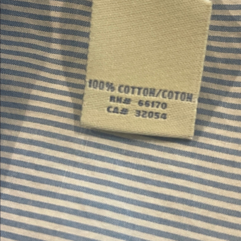 Anthropology Odille Light Blue Striped Button Down Shirt Cottagecore Size 4 - Picture 7 of 7